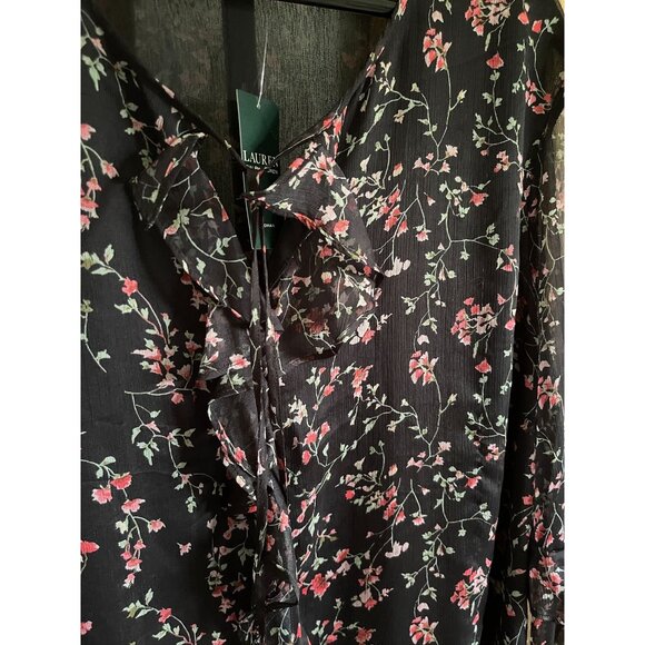 NWT Lauren Ralph Lauren Womens Floral Blouse Top - Picture 5 of 6